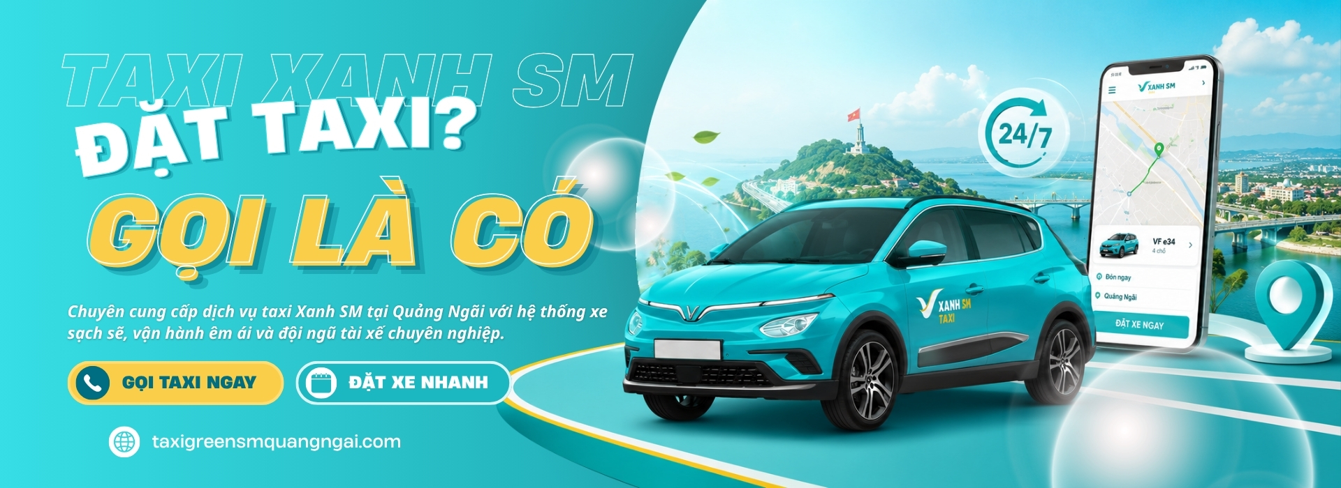 Taxi Xanh Quảng Ngãi Gọi đặt xe taxi quảng ngãi