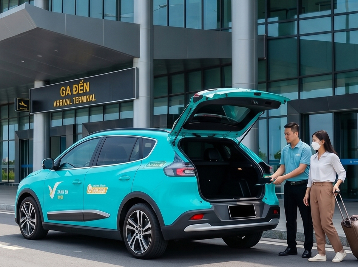 Taxi Quảng Ngãi Đi Sân Bay Chu Lai Taxi xanh SM đưa đón sân bay
