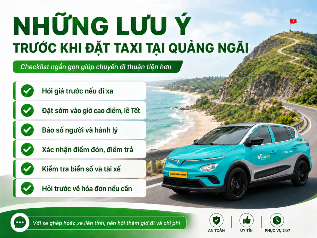 Đặt taxi Quảng Ngãi