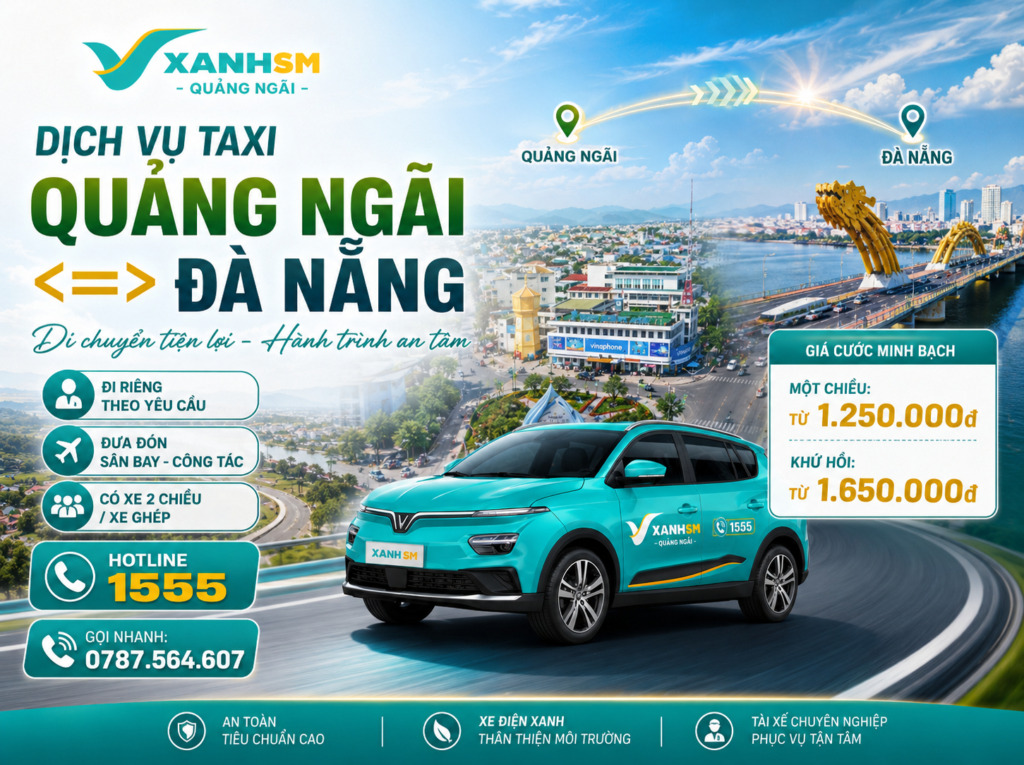 giá cước taxi Quảng Ngãi Taxi Quảng Ngãi Đà Nẵng