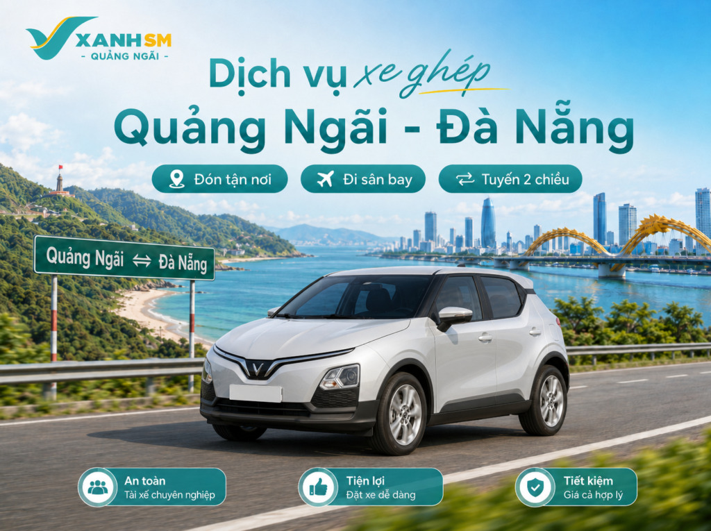Xe ghép Quảng Ngãi đi Đà Nẵng